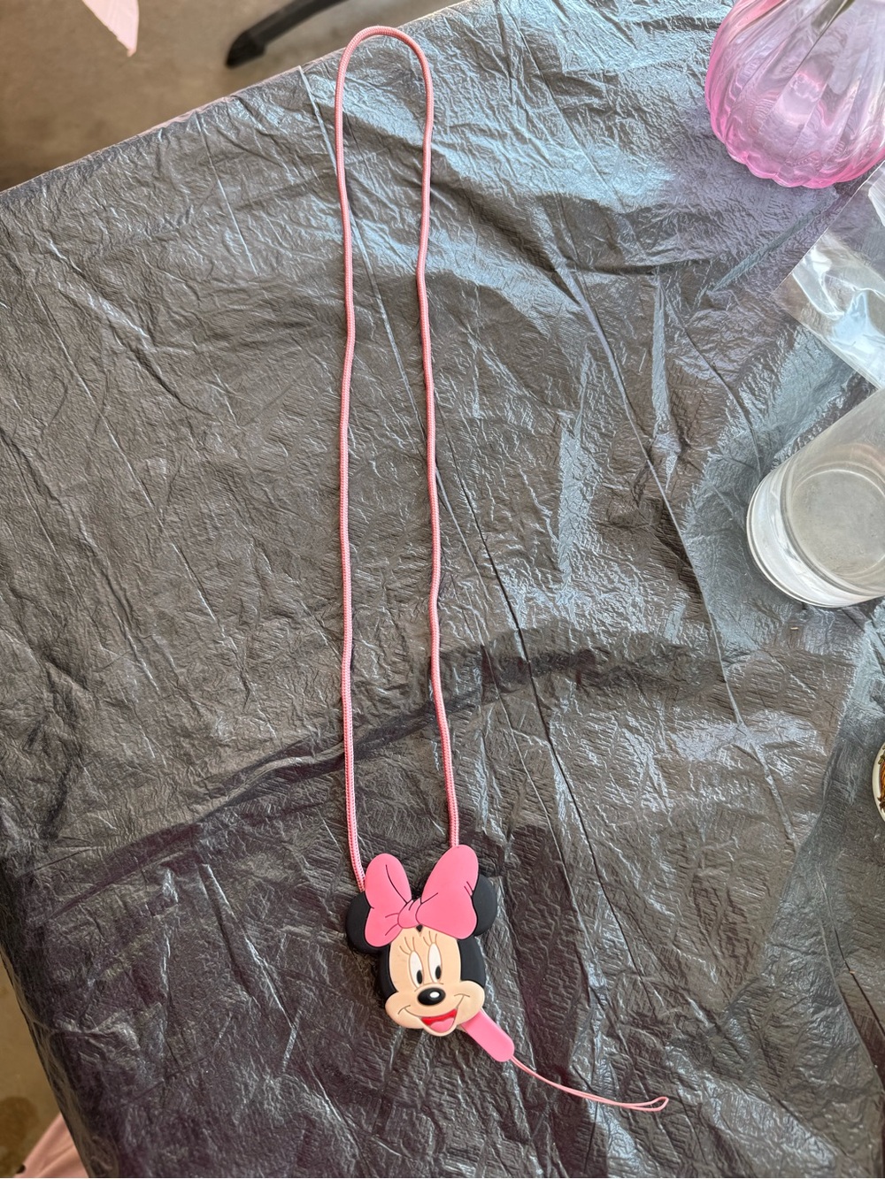 Disney Pink Minnie Mouse Headphone or Cord Holder Necklace